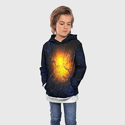 Толстовка-худи детская Абстракция зарождение звезды, цвет: 3D-белый — фото 2