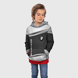 Толстовка-худи детская BMW car motors metal, цвет: 3D-красный — фото 2