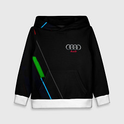 Толстовка-худи детская AUDI geometry line, цвет: 3D-белый