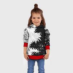 Толстовка-худи детская Ведьмак снежинки, цвет: 3D-красный — фото 2