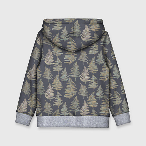 Детская толстовка Паттерн из листьев папоротника / 3D-Меланж – фото 2