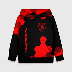 Толстовка-худи детская Lamborghini - red gradient вертикально, цвет: 3D-черный