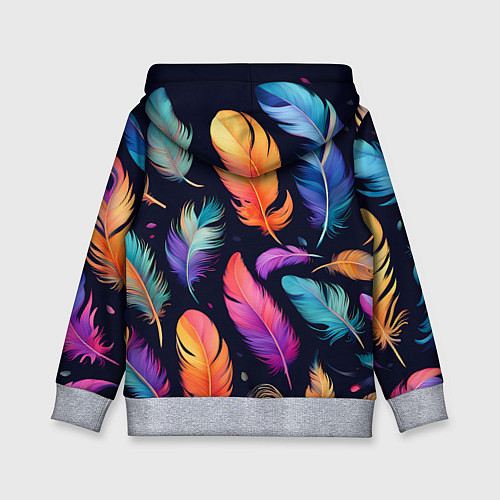 Детская толстовка Разноцветные переливающиеся перья / 3D-Меланж – фото 2