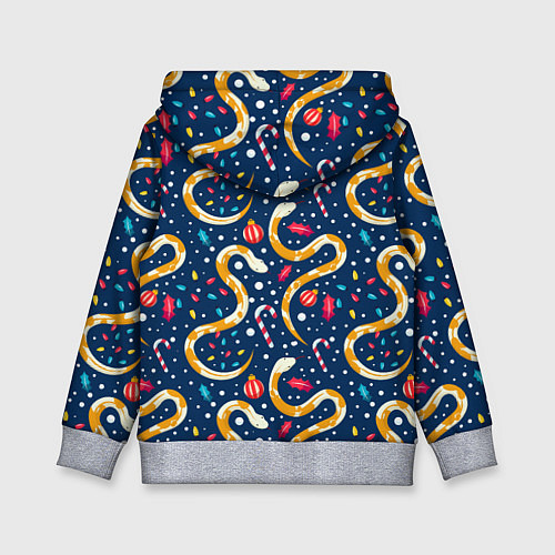 Детская толстовка Новогодний паттерн символ года 2025 / 3D-Меланж – фото 2