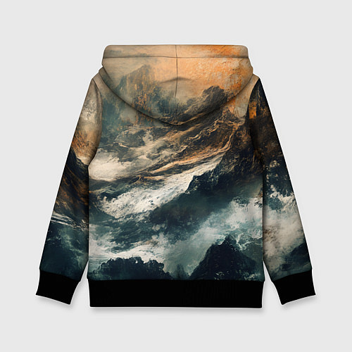 Детская толстовка Иллюстрация хаоса в грубом стиле / 3D-Черный – фото 2