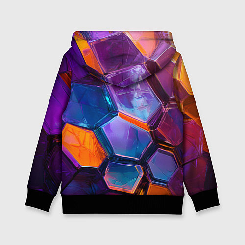 Детская толстовка Неоновые минералы / 3D-Черный – фото 2