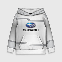 Толстовка-худи детская Subaru auto steel metal, цвет: 3D-белый