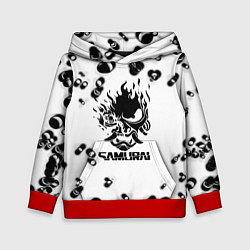 Толстовка-худи детская Samurai черные краски текстура, цвет: 3D-красный