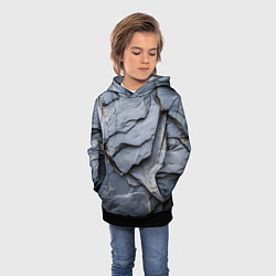 Толстовка-худи детская Серая горная порода, цвет: 3D-черный — фото 2