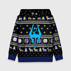 Толстовка-худи детская The Elder Scrolls зимний свитер, цвет: 3D-синий