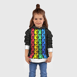 Толстовка-худи детская Marshmello neon music dj, цвет: 3D-белый — фото 2