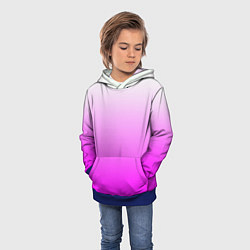 Толстовка-худи детская Gradient color pink, цвет: 3D-синий — фото 2