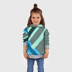 Толстовка-худи детская Геометрия из полос, цвет: 3D-меланж — фото 2