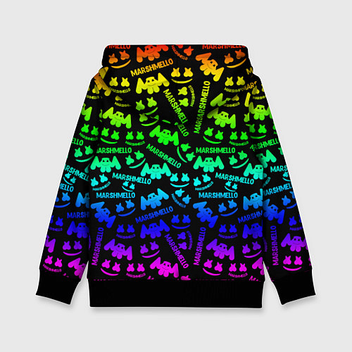 Детская толстовка Marshmello neon steel pattern / 3D-Черный – фото 2