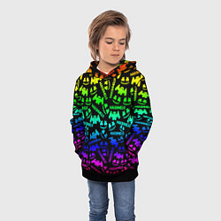 Толстовка-худи детская Marshmello neon steel pattern, цвет: 3D-черный — фото 2