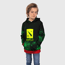 Толстовка-худи детская DOTA2 кислотное лого краски, цвет: 3D-красный — фото 2