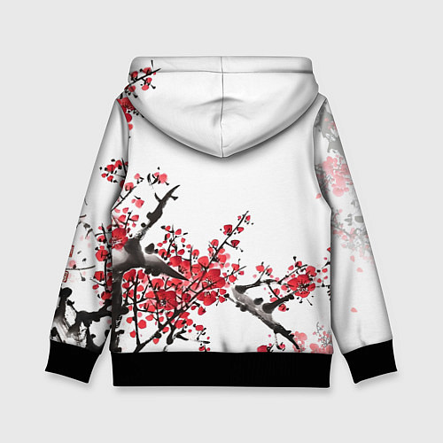 Детская толстовка Китайский стиль - слива / 3D-Черный – фото 2