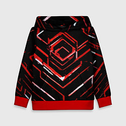 Детская толстовка Красные смазанные линии на чёрном фоне