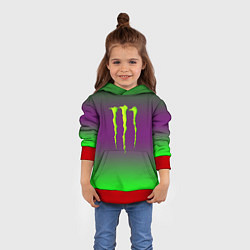 Толстовка-худи детская Monster energy gradient, цвет: 3D-красный — фото 2