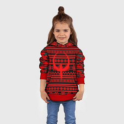 Толстовка-худи детская Quake winter pattern, цвет: 3D-красный — фото 2