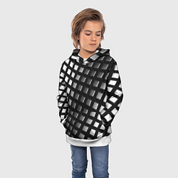 Толстовка-худи детская Металлическая текстура авто, цвет: 3D-белый — фото 2