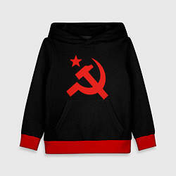 Толстовка-худи детская Серп и молот красный, цвет: 3D-красный