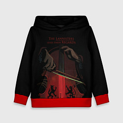 Толстовка-худи детская The Lannister send their Regards game of thrones, цвет: 3D-красный