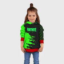 Толстовка-худи детская Fortnite краски звезды, цвет: 3D-красный — фото 2