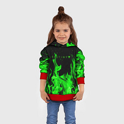 Толстовка-худи детская Destiny кислотный огонь, цвет: 3D-красный — фото 2