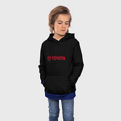 Толстовка-худи детская Toyota red logo auto, цвет: 3D-синий — фото 2