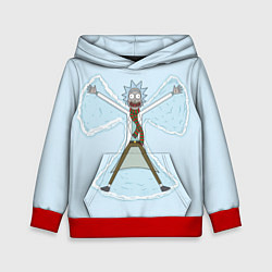 Толстовка-худи детская Рик и Морти снег - бабочка, цвет: 3D-красный