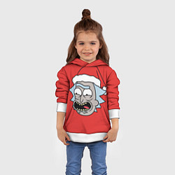 Толстовка-худи детская Рик и Морти новогодний Рик, цвет: 3D-белый — фото 2