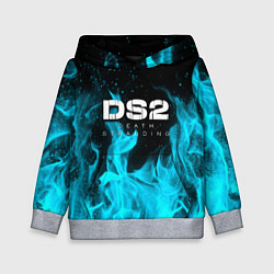 Толстовка-худи детская Death stranding 2 неоновый огонь, цвет: 3D-меланж