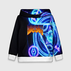 Толстовка-худи детская Doom мистические символы, цвет: 3D-белый