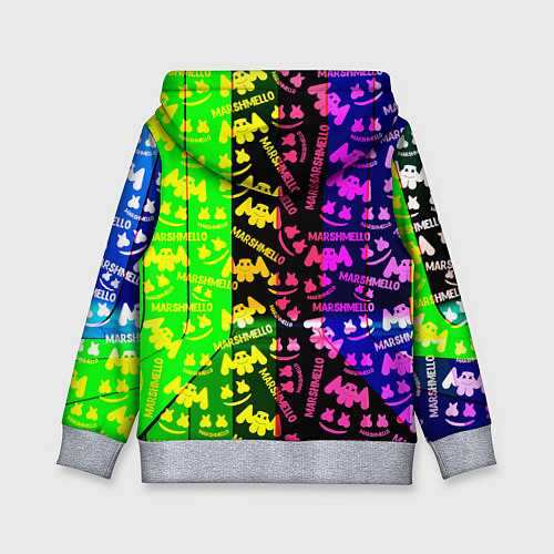 Детская толстовка Marshmello pattern neon steel / 3D-Меланж – фото 2