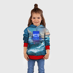 Толстовка-худи детская War Thunder ship, цвет: 3D-красный — фото 2