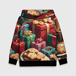 Толстовка-худи детская Рождественское печенье, цвет: 3D-черный