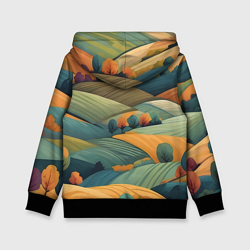 Детская толстовка Луга поля / 3D-Черный – фото 2