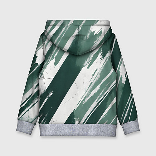 Детская толстовка Косая зеленая полоска / 3D-Меланж – фото 2