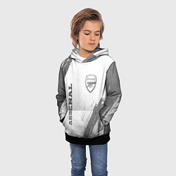 Толстовка-худи детская Arsenal - white gradient вертикально, цвет: 3D-черный — фото 2