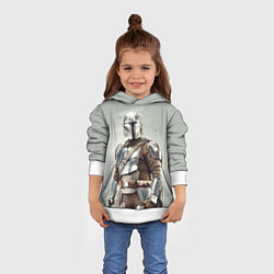 Толстовка-худи детская The Mandalorian - Din Djarin, цвет: 3D-белый — фото 2