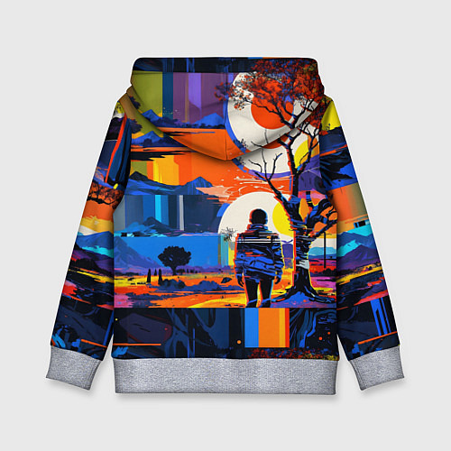 Детская толстовка Ночная прогулка абстракция / 3D-Меланж – фото 2