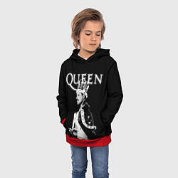 Толстовка-худи детская Queen Freddie Mercury король, цвет: 3D-красный — фото 2