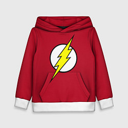Толстовка-худи детская Flash on red background, цвет: 3D-белый