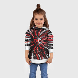 Толстовка-худи детская Красно-белая инфекция, цвет: 3D-белый — фото 2