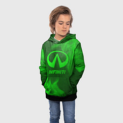 Толстовка-худи детская Infiniti - green gradient, цвет: 3D-черный — фото 2