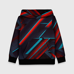 Толстовка-худи детская Абстракция из линий, цвет: 3D-черный
