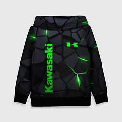 Толстовка-худи детская Kawasaki - плиты с эффектом свечения, цвет: 3D-черный
