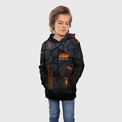 Толстовка-худи детская KTM - плиты с эффектом свечения, цвет: 3D-черный — фото 2