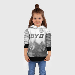 Толстовка-худи детская BYD - white gradient посередине, цвет: 3D-черный — фото 2